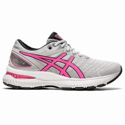 Asics Gel-Nimbus 22 - Naisten Juoksukengät - Harmaat/Pinkki